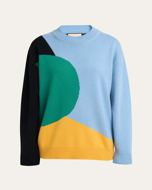 Colorblock Cashmere Knit Sweater